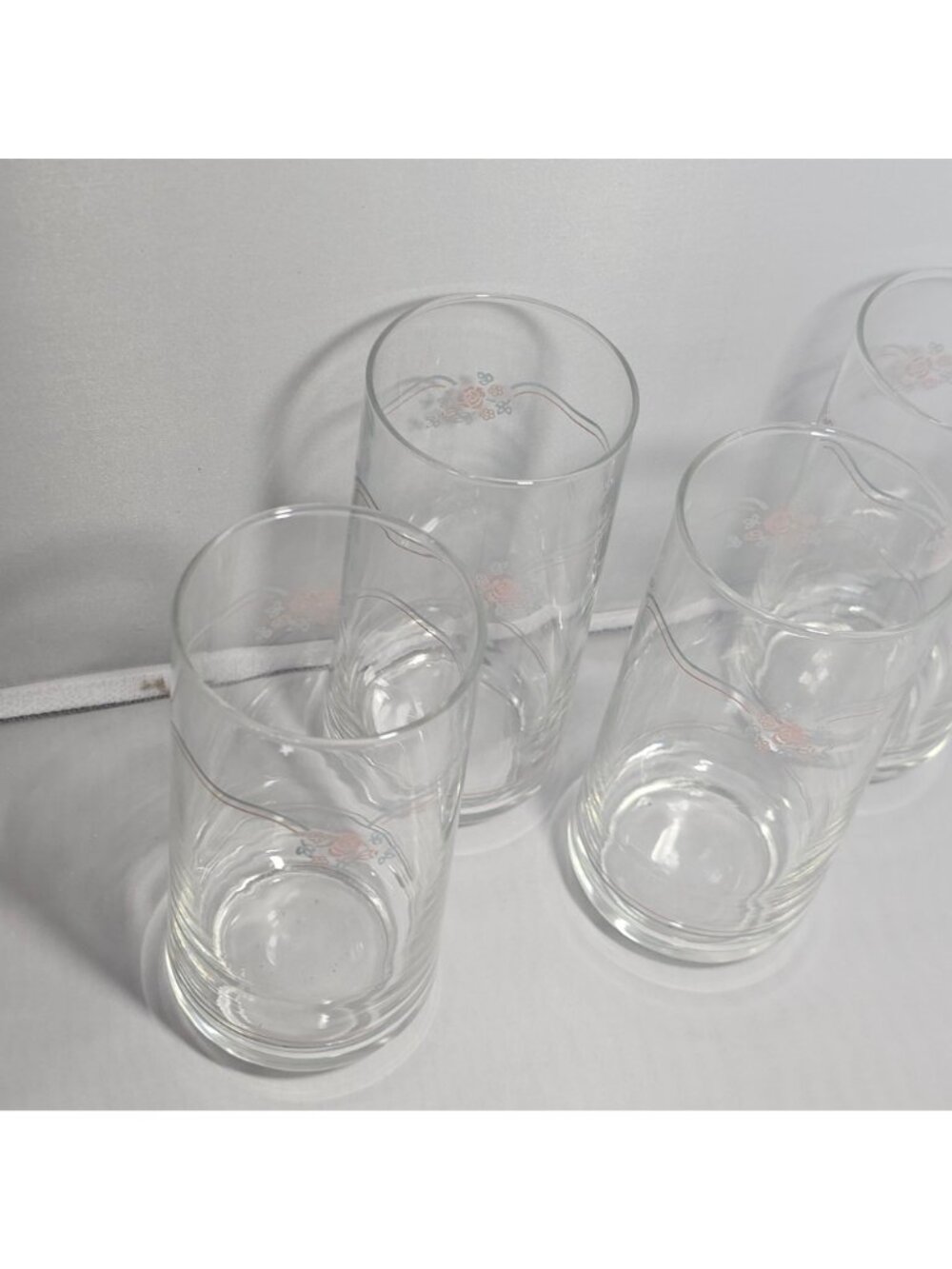 4 Corelle English Breakfast Tumblers 6" drinking glasses delicate rose 16oz - Picture 8 of 9